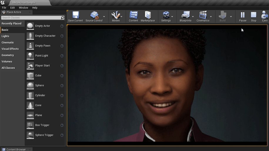 Metahuman 3D Software for modeling Human Characters