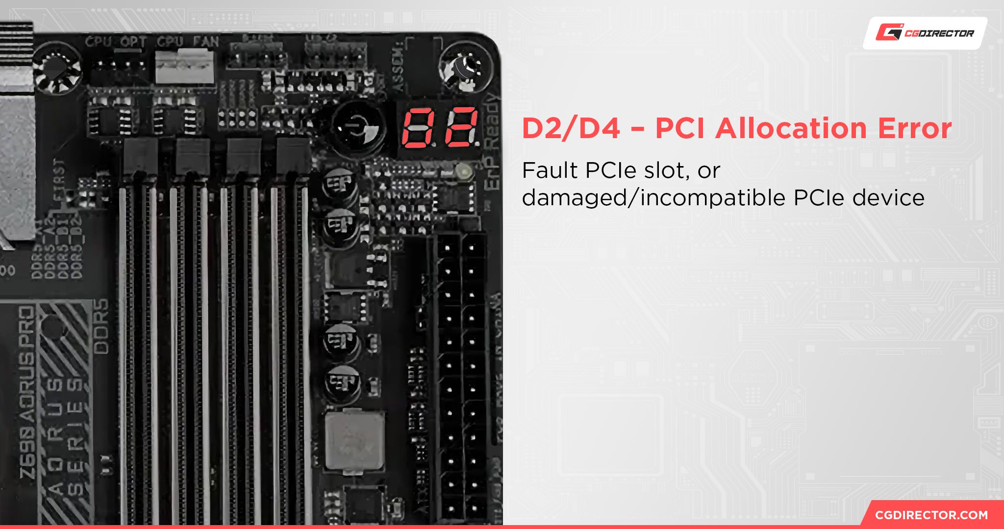 Gigabyte LED D2 D4 – PCI Allocation Error